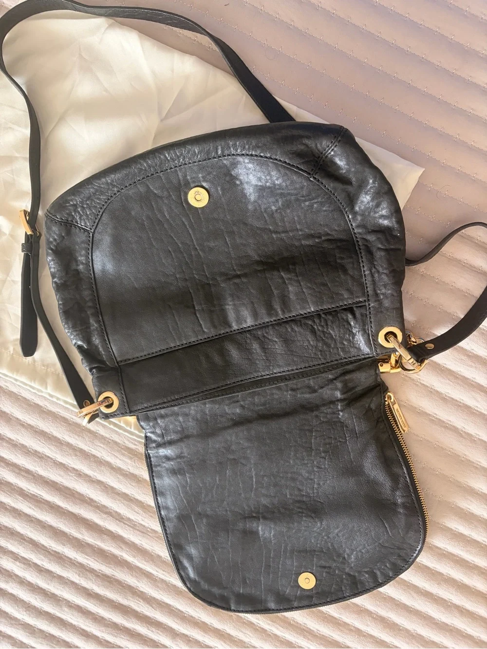 Michael Kors Stanthrope Lamb Leather convertible saddle bag